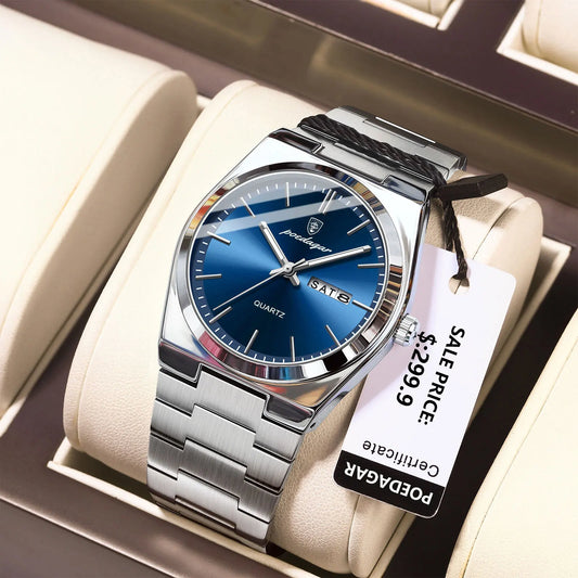 Stainless Steel Waterproof Luminous Men's Quartz Watch